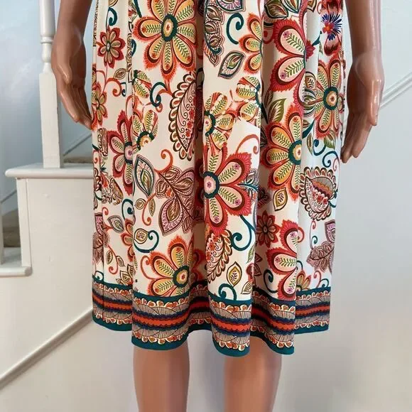 Dressbarn whimsical flower off shoulder dress - Picture 3 of 9